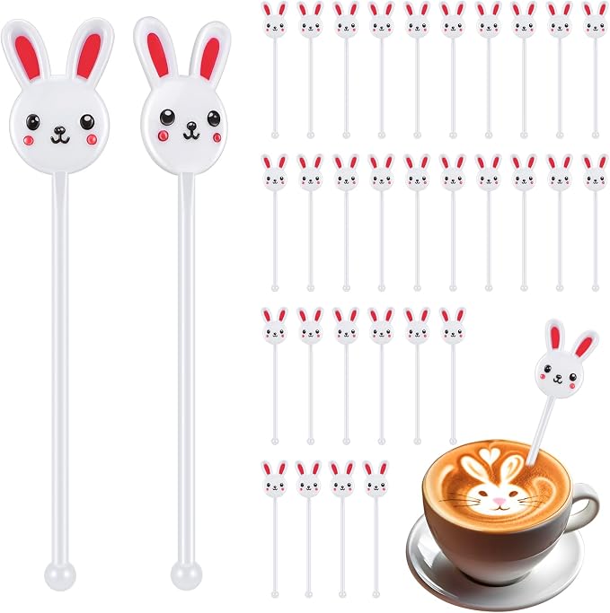 for you 30 Pcs Easter Drink Stirrers Easter Stir Sticks Coffee Stirrers Plastic by Romooa