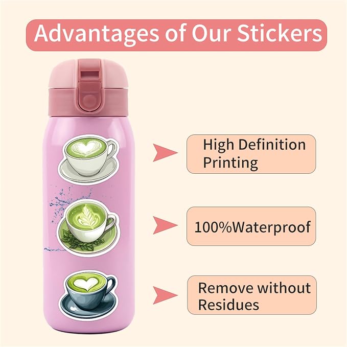 55PCS Matcha Stickers Funny Summer Decorations Stickers - Image 2