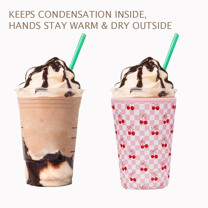 Reusable Insulated Neoprene Iced Coffee Cup Sleeve, Durable Drink Sleeve - Image 6