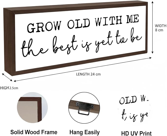 Grow Old with Me the Best is Yet to Be Sign, Romantic Wood Signs, Farmhouse - Image 5