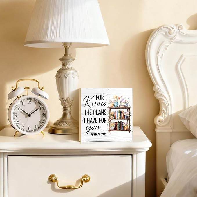 For I Know The Plans I Have for You Wood Block Plaque Box Sign for Home Living - Image 4