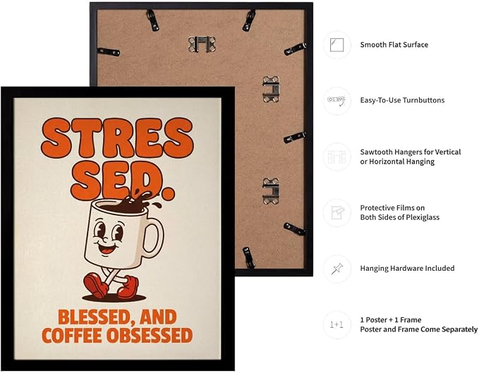 Lawrence Williams Designs Stressed Blessed and Coffee Obsessed Poster - Image 3