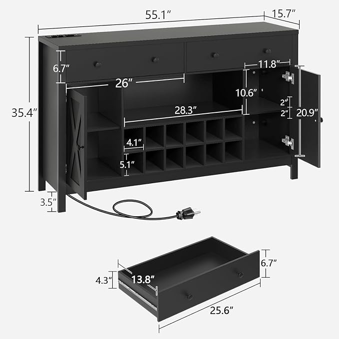 COMHOMA Coffee Bar Cabinet - Image 2