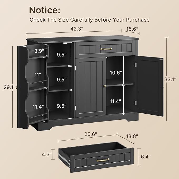 Gizoon Kitchen Sideboard Buffet Cabinet - Image 2
