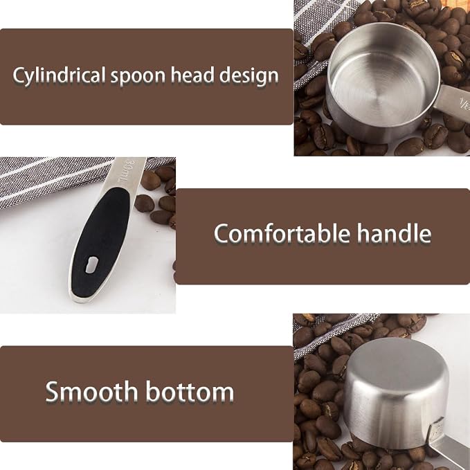 2 PCS 1/8 Cup Stainless Steel Measuring Scoops Coffee Measuring Scoop 30ML - Image 3