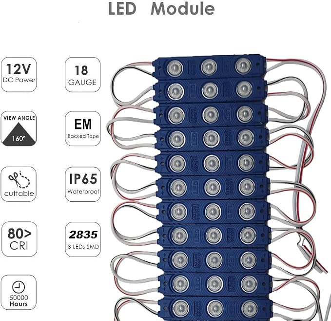 Storefront Lights 100PCS LED Module Blue Light - Image 2