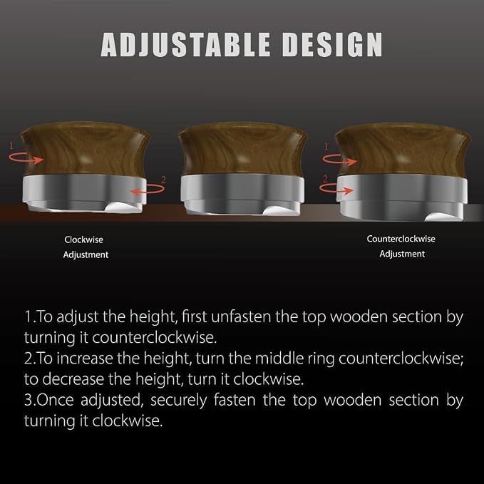 KYONANO 53mm Coffee Distributor, Espresso Distribution Tool 53.3mm, Adjustable - Image 4
