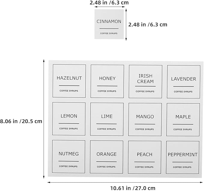 Generic 5 Sets Coffee Syrup Labels - Image 4