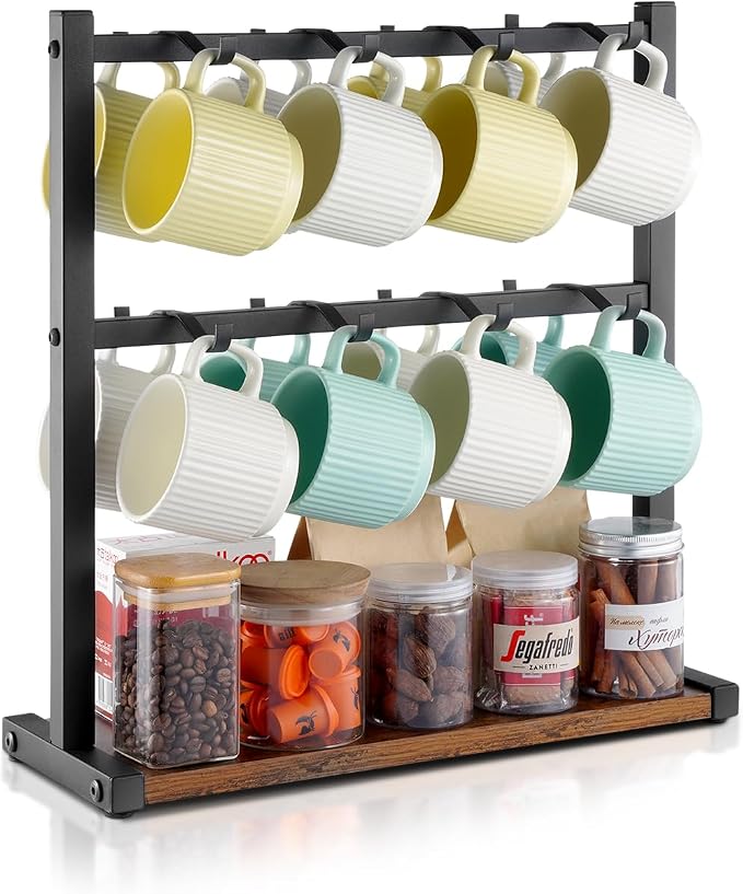 VEVOR Coffee Mug Holder for Countertop, 16 Hooks Coffee Cup Holder by VEVOR