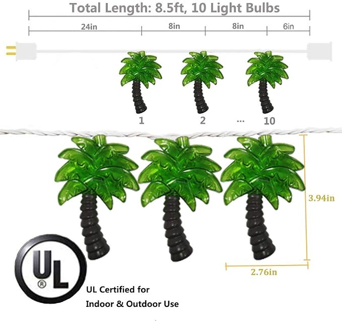 SUNSGNE 8.5Feet Palm Tree Patio Lights String - Image 2