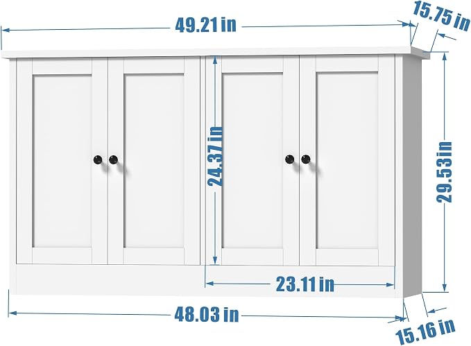 holzart White Buffet Cabinet - Image 2