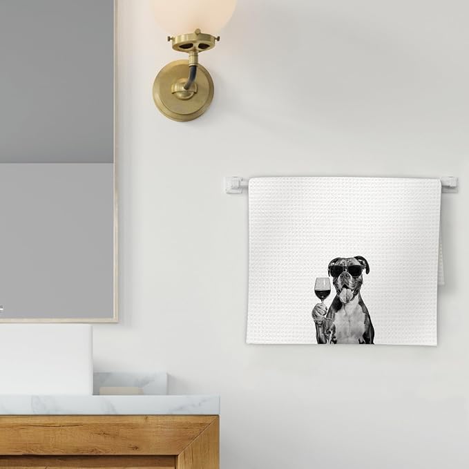 Boxer Dog Gifts Wine Kitchen Towels, Gifts - Image 2