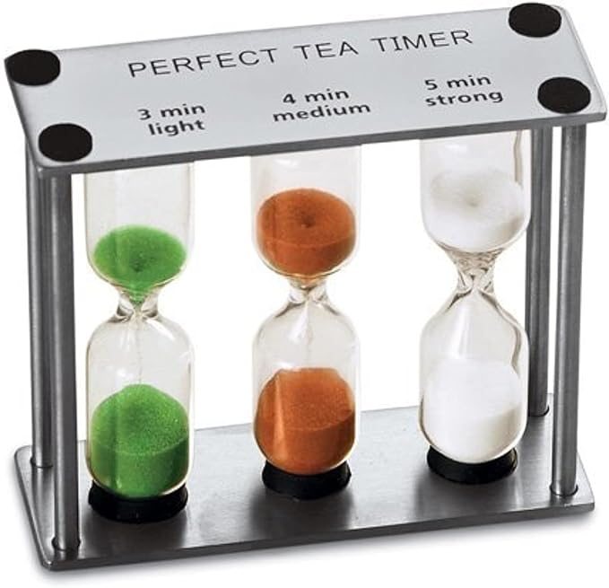 Lily's Home 3.75" Tall 3-in-1 Perfect Tea Timer, Includes 3, and 5 Minute Sand by LilysHome