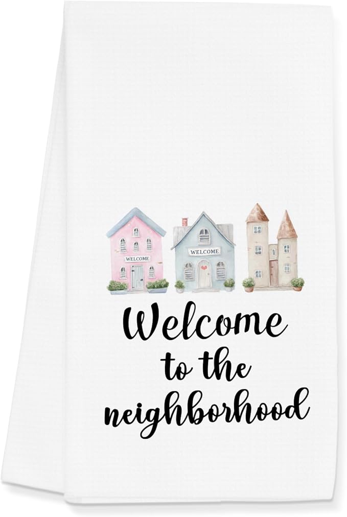 Housewarming Towels Gifts for Women Men, Neighbo Towels Gifts, Welcome to The by Gleegreets