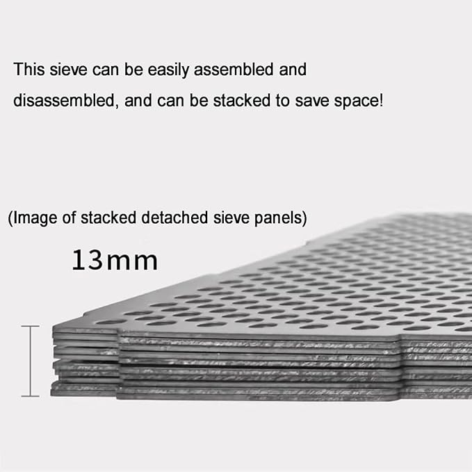 Coffee Bean Grading Sieve with Bottom Tray, Stainless Steel Round Sifterwith - Image 4