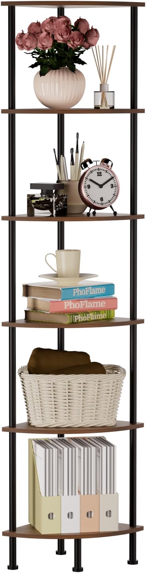 6-Tier Corner Shelf Stand, Tall Display Shelf, Plant Stand, Storage Standing by PhoFlame