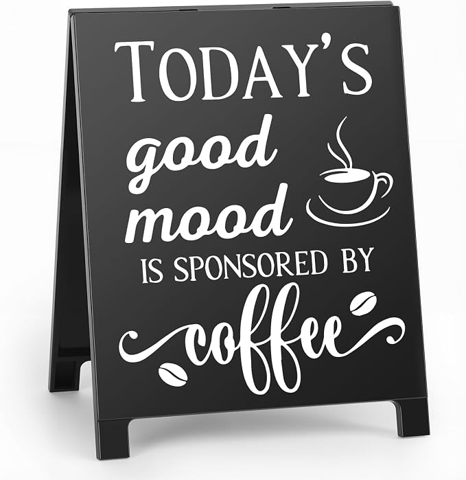 Today's Good Mood Is Sponsored By Coffee Desk Decor Sign Retro Coffees Shop by Funnysignsandcozydecorgiftsforyourspacethatspeakyourmind