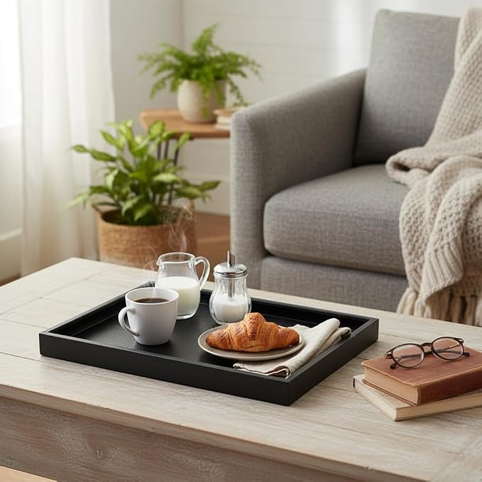 25 x 15 inches High-End Light Luxury Leather Rectangle Oversized Service Tray - Image 3