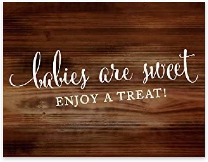 Andaz Press Baby Shower Party Signs, Rustic Wood Print, 8.5x11-inch, Babies are by AndazPress