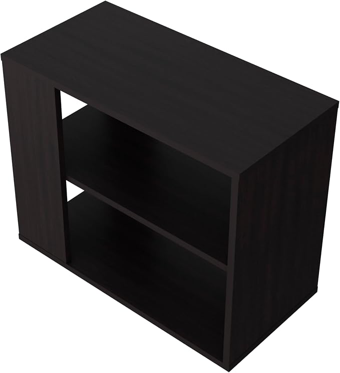 Wenge End Table with Open Shelves, 23.6 Inch Wide Side Table - Image 5
