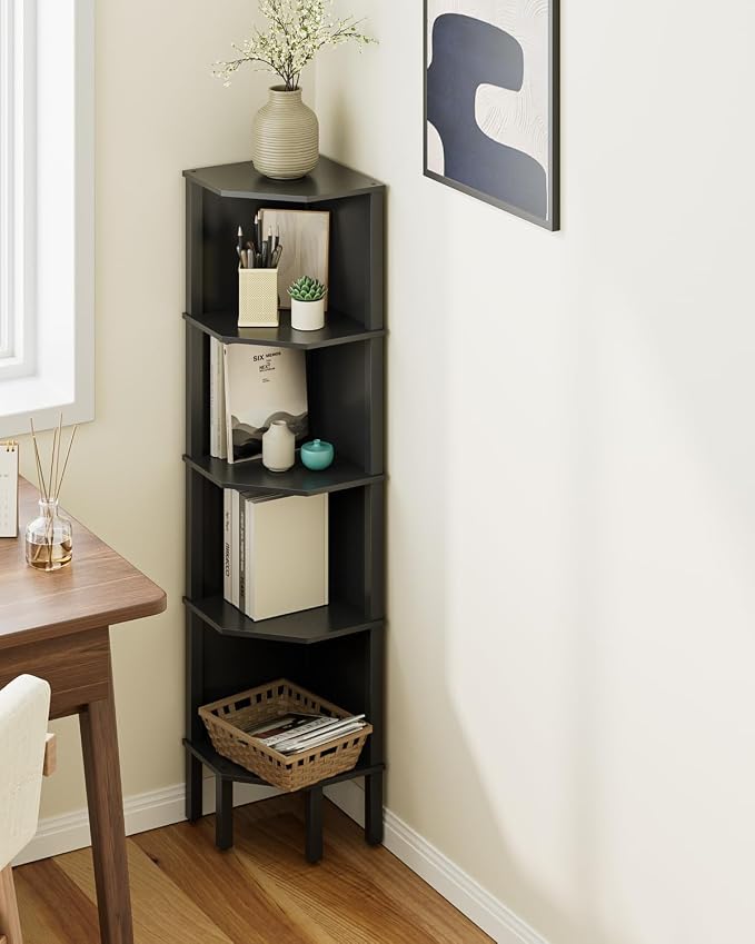 Corner Shelf, 5 Tier Corner Bookshelf, Display Corner Shelf Stand - Image 8