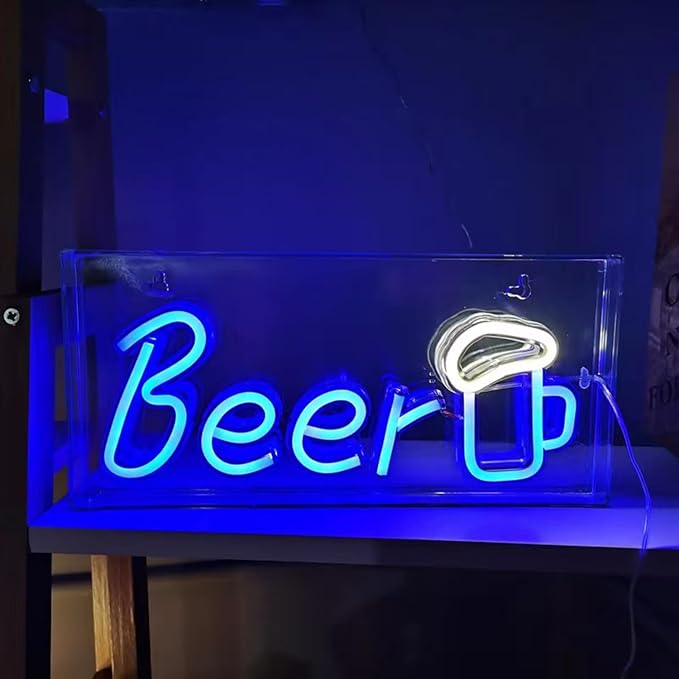Bar Neon Sign, LED Neon Beer Signs, 3D Standable Beer Neon Bar Light by HFHungkeong