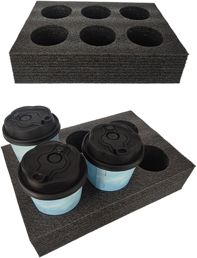 6 Cup Takeout Cup Holders Foam, Travel Outdoor Sturdy Cup Organizer, Insulated - Image 7
