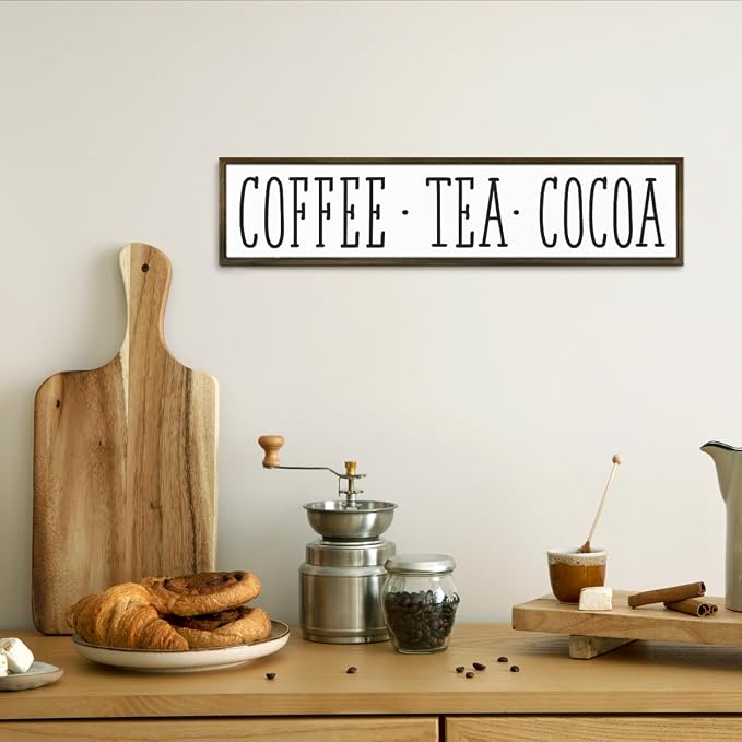 Rustic Wooden Coffee Tea Cocoa Sign - Image 5