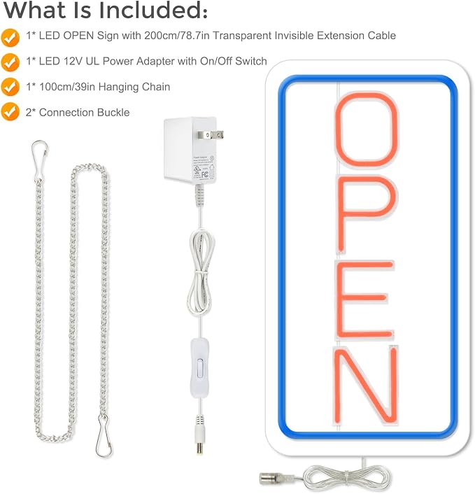Open Signs for Business, Ultra Bright and Eye-catching Vertical Electric Light - Image 7