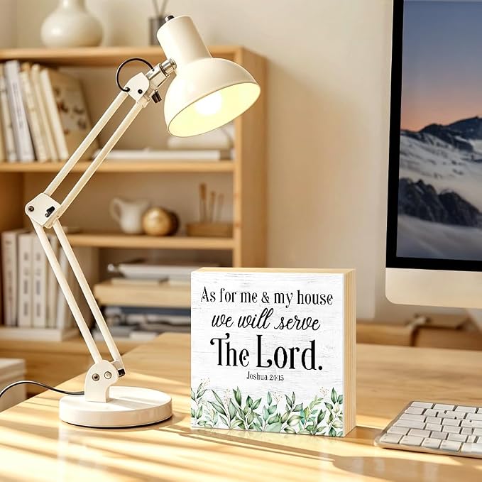 As for Me And My House We Will Serve The Lord Wood Block Plaque Box Sign for - Image 5