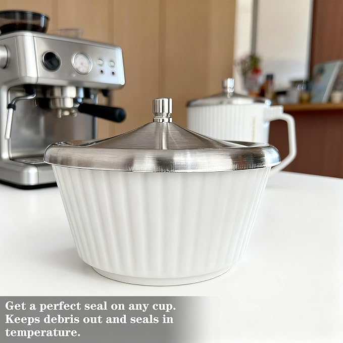 2Pcs Stainless Steel Cup Cover, 3.7Inch Coffee Mug Lid, Metal Mug Cover - Image 6