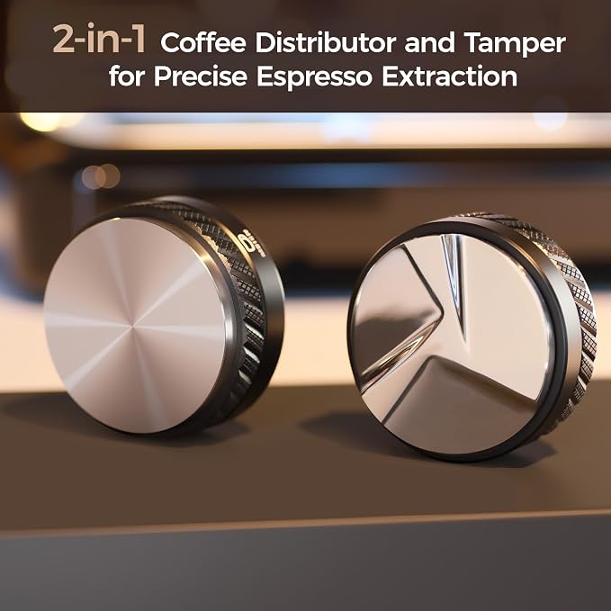 MEION 51mm Coffee Distributor & Tamper, Double-Sided Espresso Distributor - Image 3