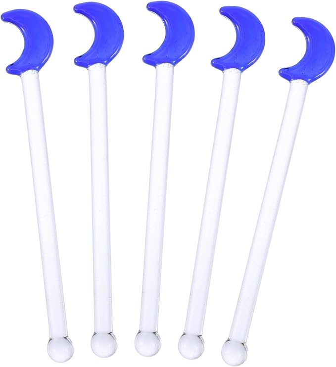 Mobestech 5pcs Moon Pattern Reusable Drink Stirrers Adorable Cocktail Mixing by Mobestech