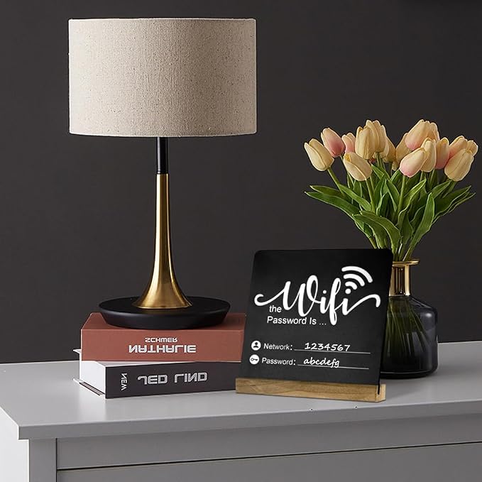 WiFi Password Sign Wooden WiFi Sign Wireless Network Sign Table Chalkboard - Image 8