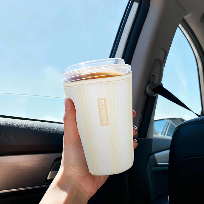 Reusable Insulated Sleeve for Iced Coffee Cup, Beverage Holder for Iced Coffee - Image 3