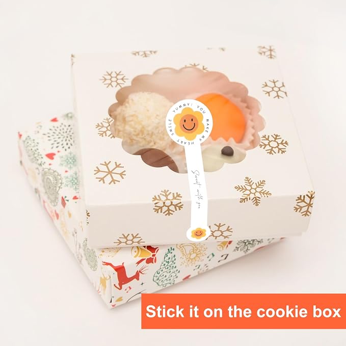 400Pcs Handmade Food Baking Seal Stickers Labels, Smiling Face Long Label - Image 5