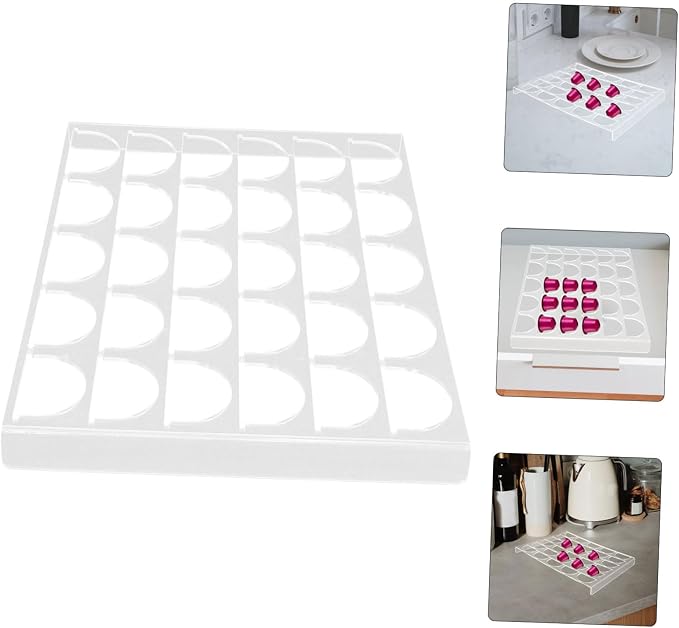 Lurrose Coffee Capsule Holder Rack Acrylic Espresso Capsule Organizer - Image 8