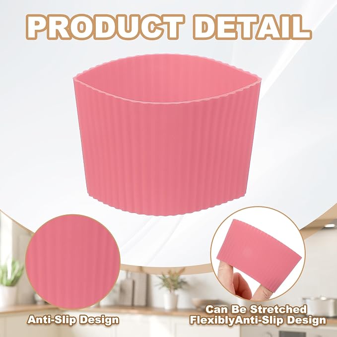 uxcell 6Pack Coffee Cup Sleeves, Reusable Silicone Heat Resistant Cup - Image 3