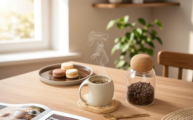 Ceramic Espresso Cups Set of 4, Double Espressos Shots Cup, 4 OZ Espresso Mugs - Image 4