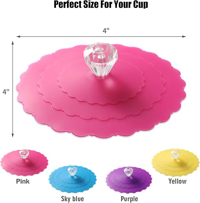 Silicone Cup Covers ， Multicolored Silicone Lids - Image 2