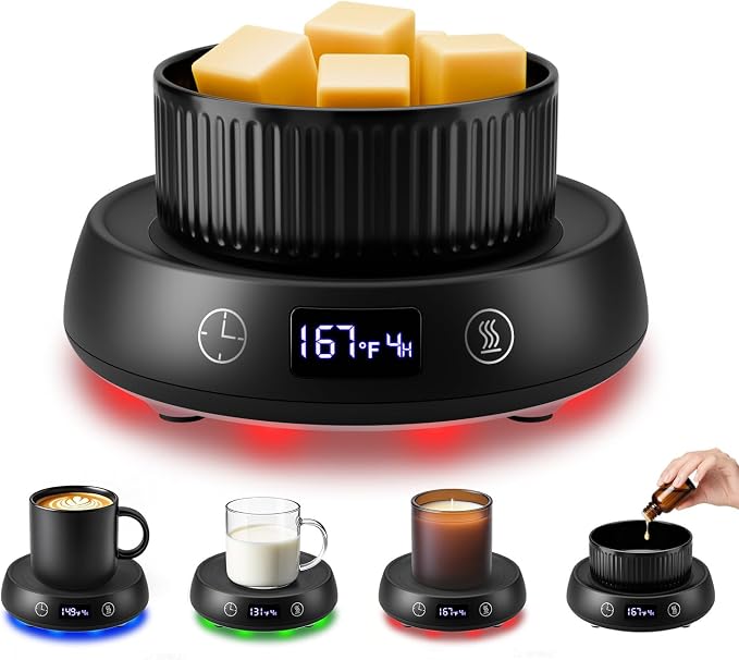 Mug Warmer for Desk, Electric Coffee Cup Warmer Candle Warmer 1-9H Delay Start by SmartTool%E2%80%A2BetterLife