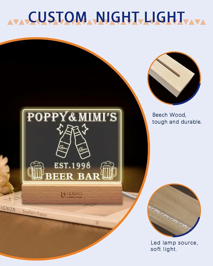 Personalized Light Up Signs for Home Bar Customized Name Bar Gifts Night Light - Image 6