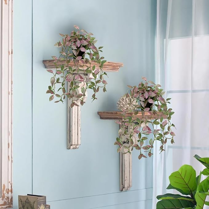 2 Pack Fake Hanging Plants for Shelf in Back Pot, Small Artificial Hanging Ivy - Image 4