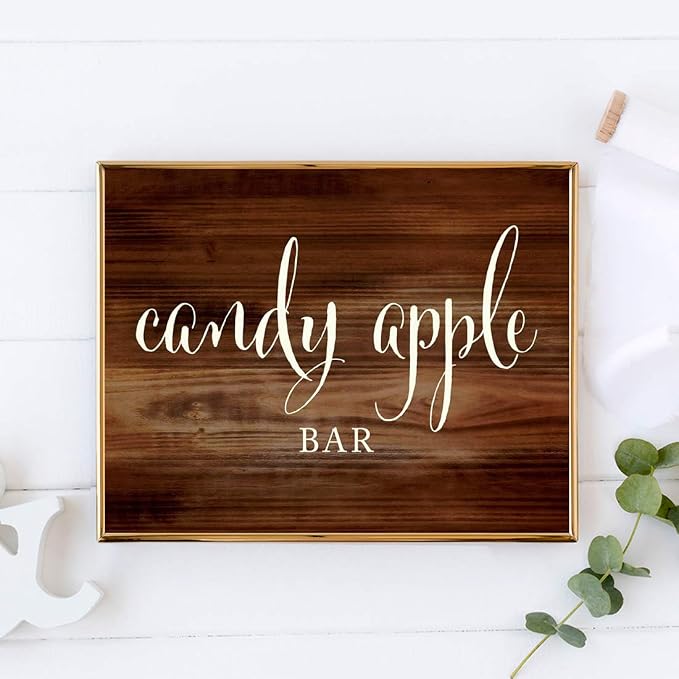 Andaz Press Wedding Party Signs, Rustic Wood Print, 8.5x11-inch, Candy Apple - Image 2