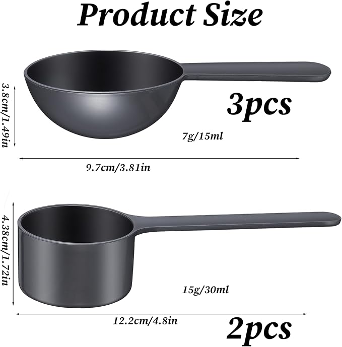 Plastic Coffee Measuring Spoon, 5 Pack Small Scoops - Image 2