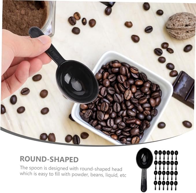 Uonlytech 50pcs Black Coffee Bean Scoop and Multi-function Tea Measuring Spoon - Image 9