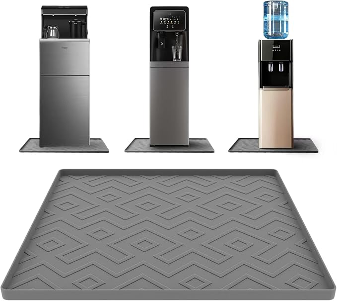 Water Cooler Mat – 19.7" x 19.7" Silicone Water Dispenser Mat by EWX