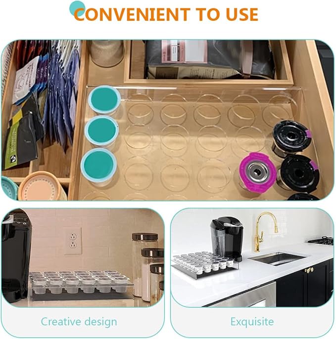COHEALI Transparent Acrylic Coffee Capsule Display Rack Coffee Pod Storage - Image 3