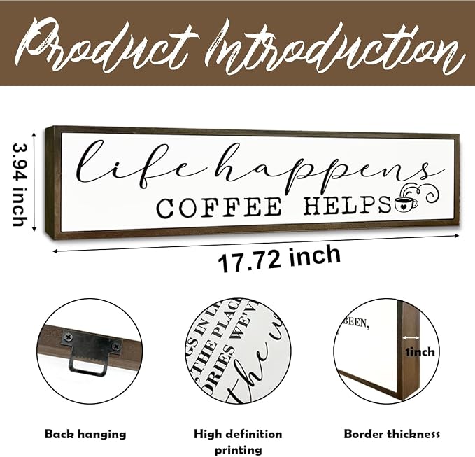 Coffee Wooden Box Sign, Country Farmhouse Decor - Image 2