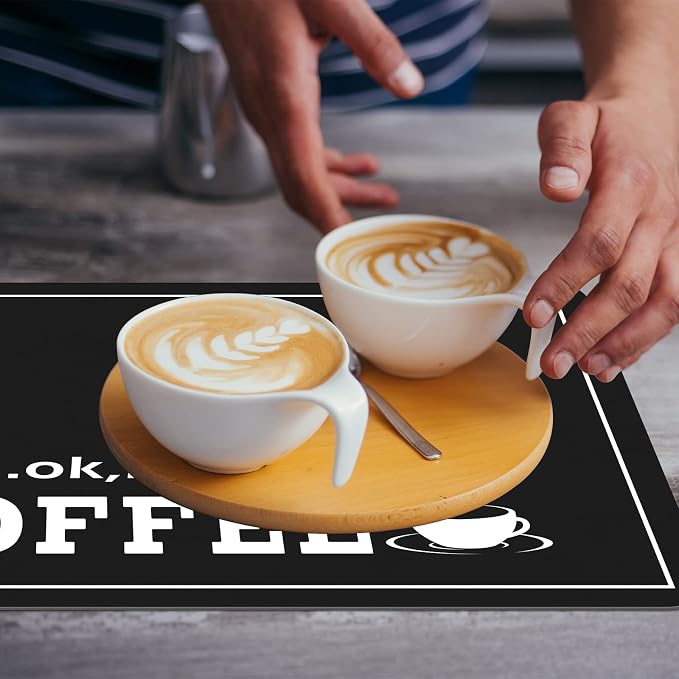 Queekay Coffee Bar Mat for Counter 24" x 16" Absorbent Dish Drying Mat for - Image 6